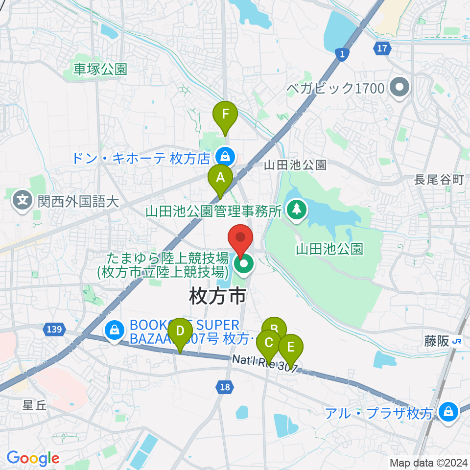 KTM河本工業総合体育館周辺のカフェ一覧地図