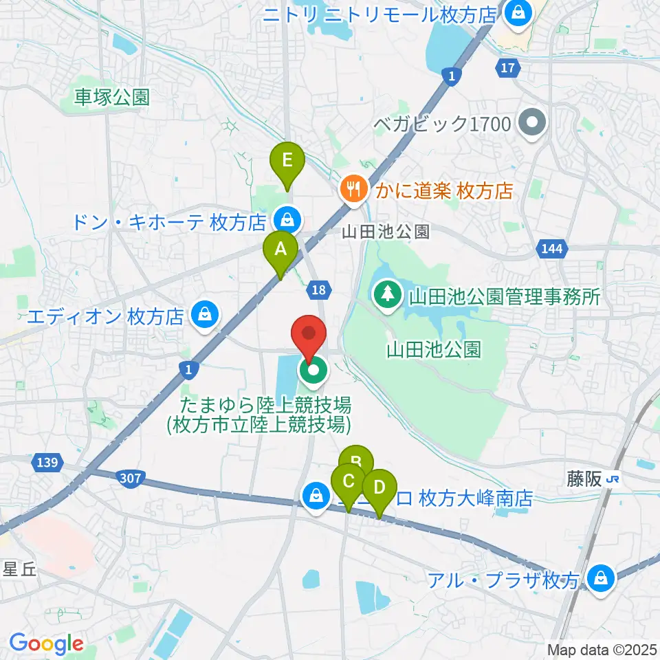 KTM河本工業総合体育館周辺のカフェ一覧地図