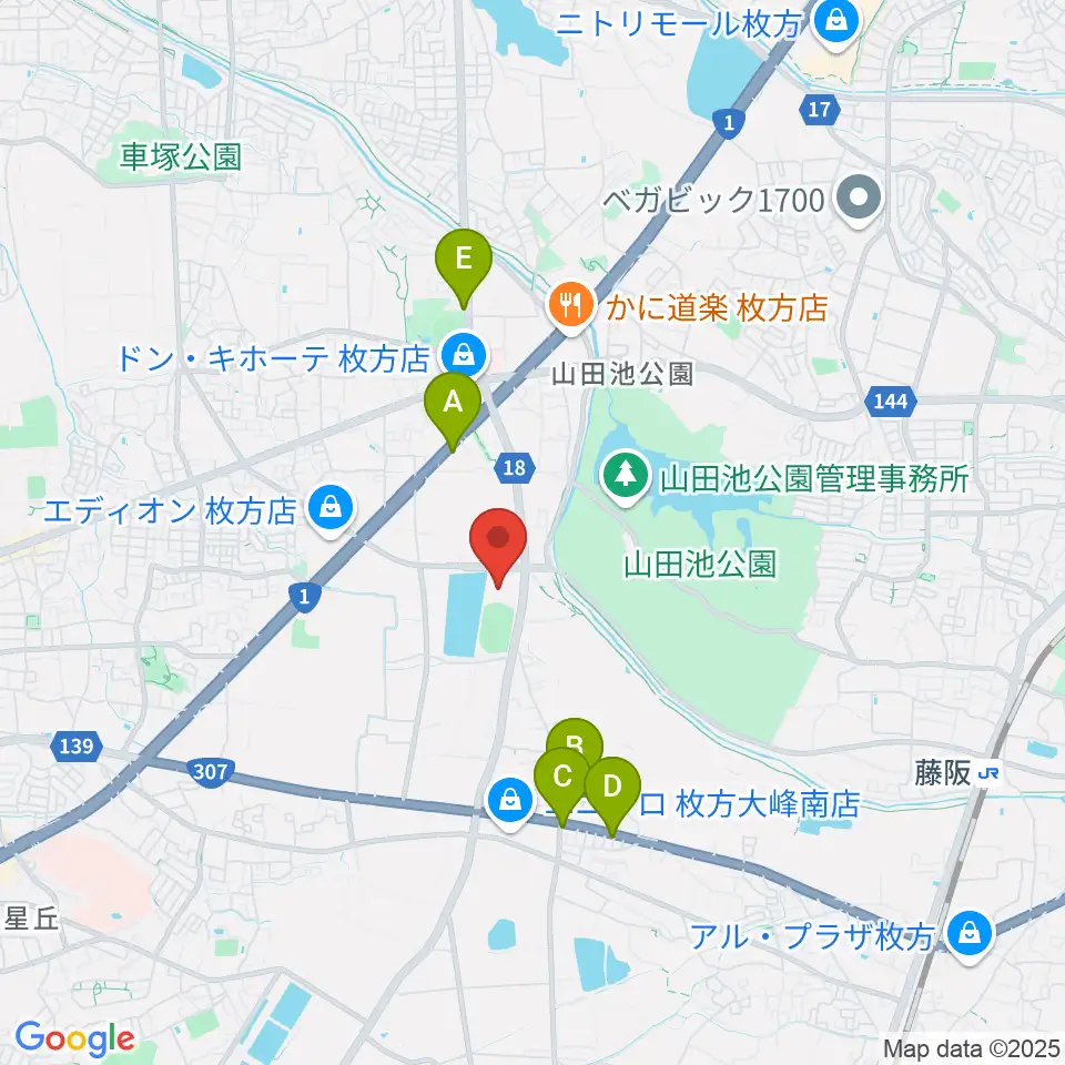 KTM河本工業総合体育館周辺のカフェ一覧地図