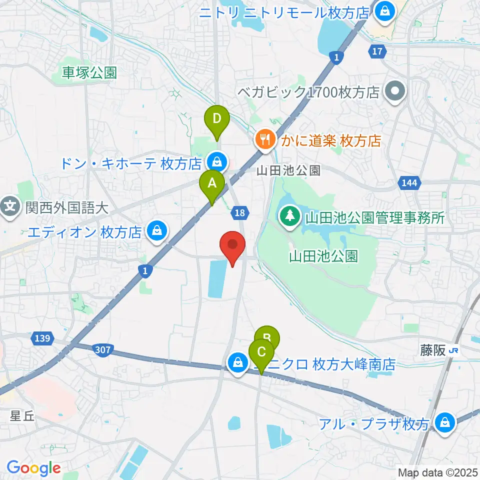 KTM河本工業総合体育館周辺のカフェ一覧地図