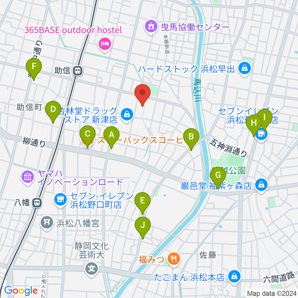 新津プロソニックスタジオ周辺のカフェ一覧地図