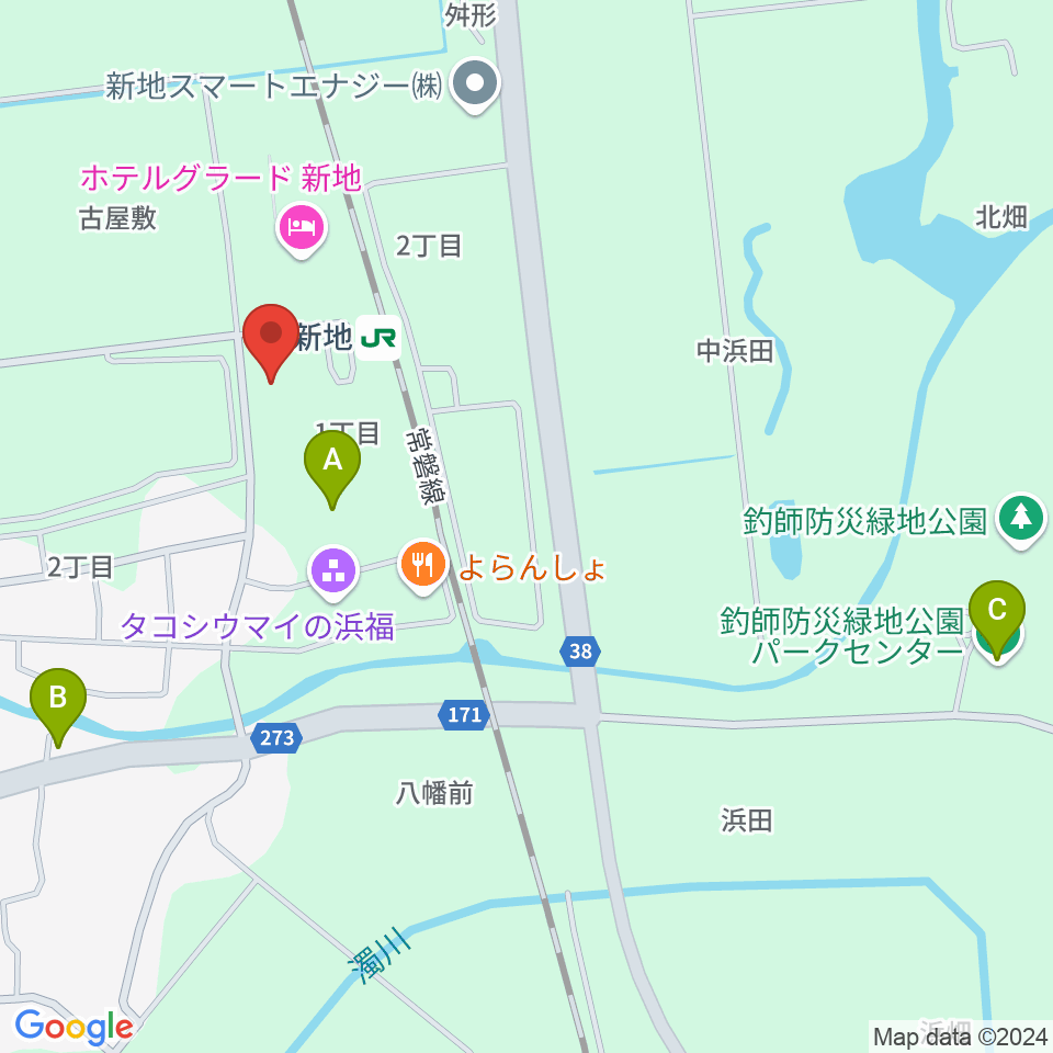 新地町文化交流センター観海ホール周辺のカフェ一覧地図