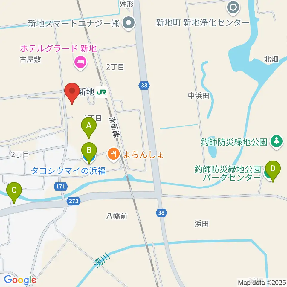 新地町文化交流センター観海ホール周辺のカフェ一覧地図