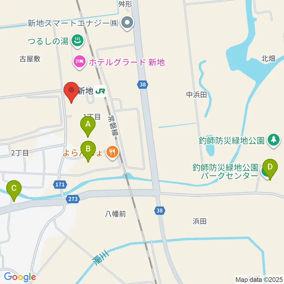 新地町文化交流センター観海ホール周辺のカフェ一覧地図