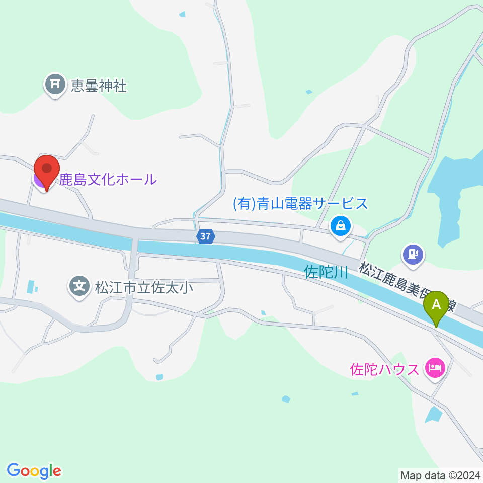 松江市鹿島文化ホール周辺のカフェ一覧地図