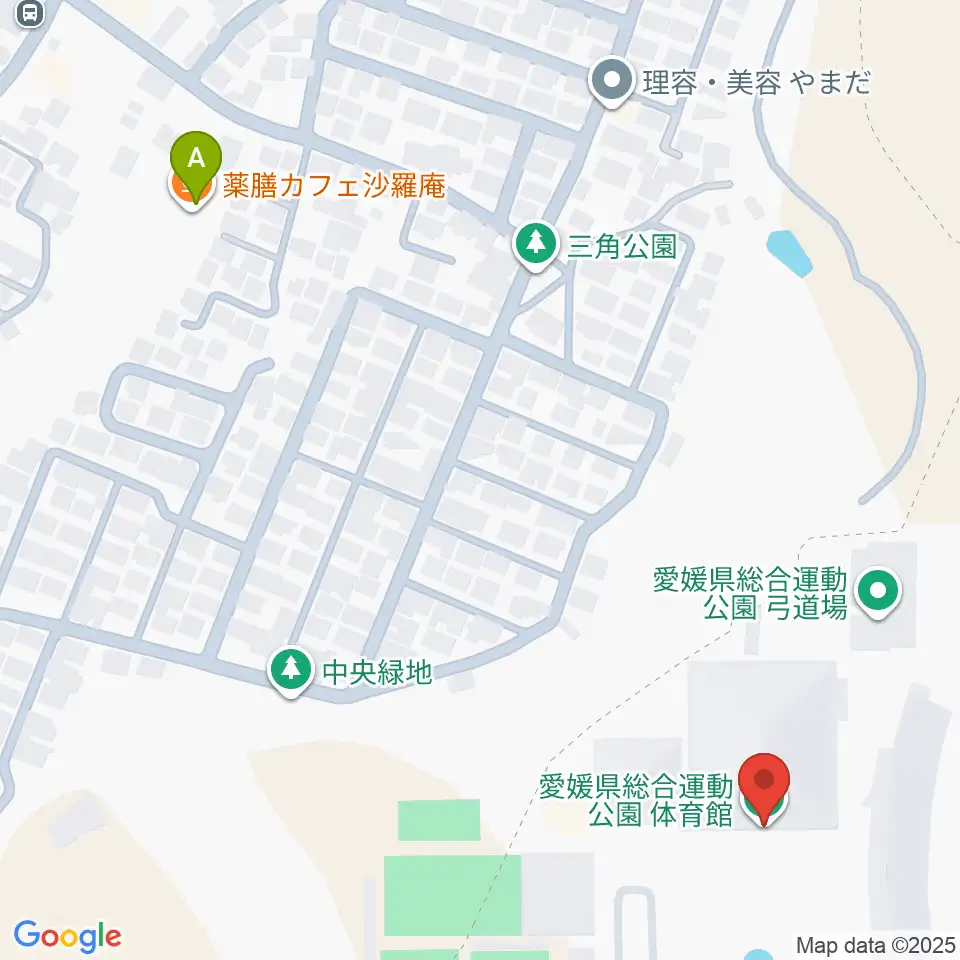 愛媛県総合運動公園体育館周辺のカフェ一覧地図