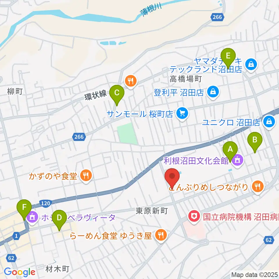 ZACROSアリーナぬまた周辺のカフェ一覧地図