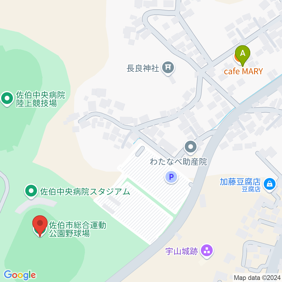 佐伯中央病院スタジアム周辺のカフェ一覧地図