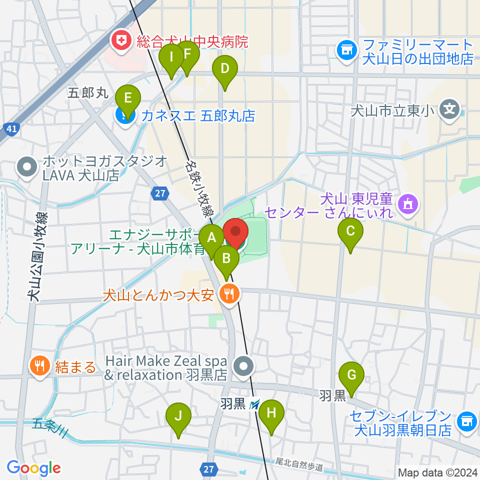 エナジーサポートアリーナ周辺のカフェ一覧地図