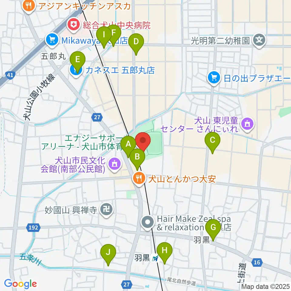 エナジーサポートアリーナ周辺のカフェ一覧地図