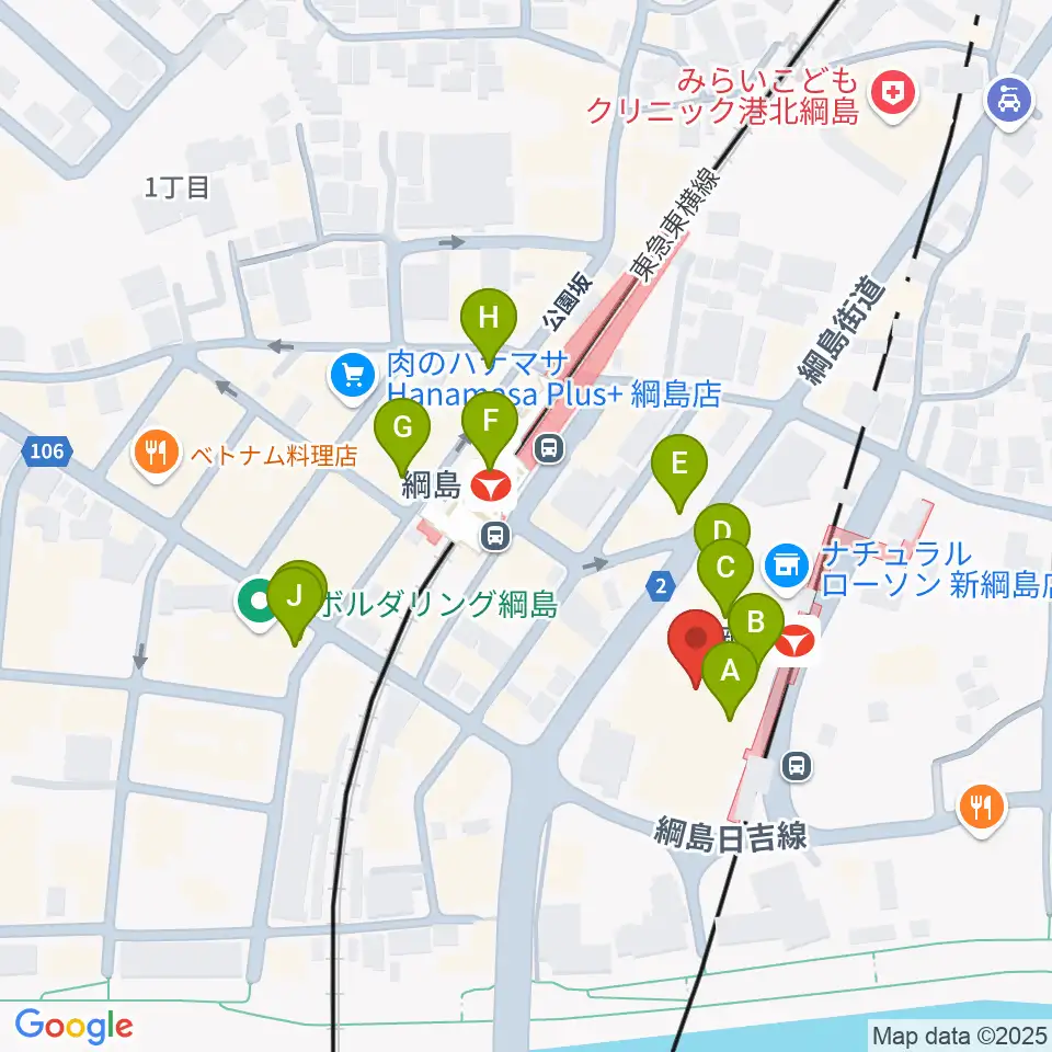 横浜市港北区民文化センター ミズキーホール周辺のカフェ一覧地図