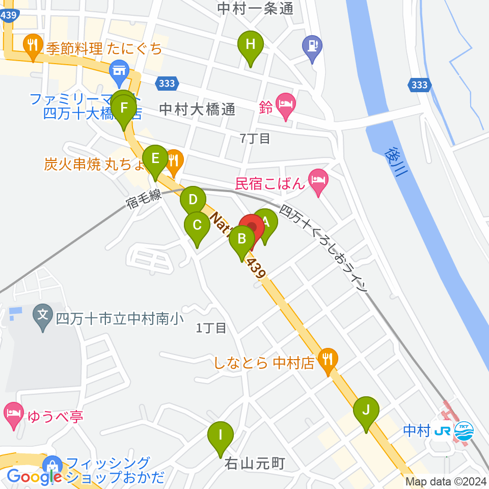 しまんとぴあ 四万十市総合文化センター周辺のカフェ一覧地図