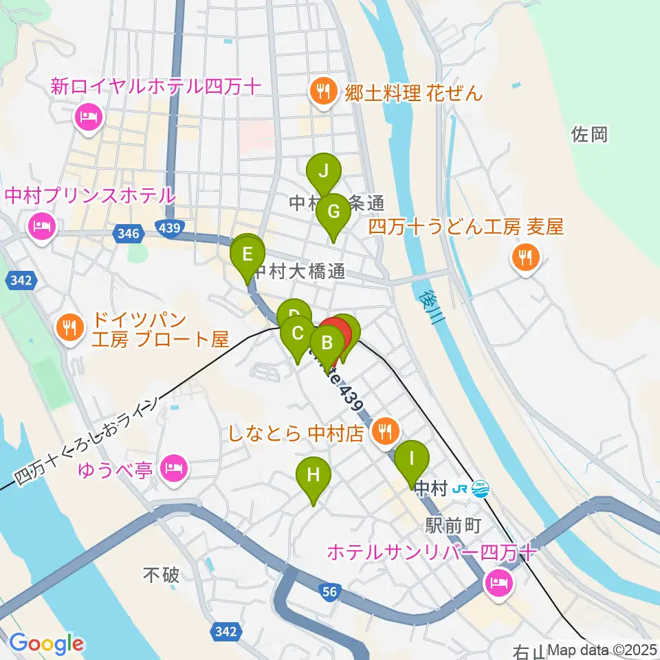 しまんとぴあ 四万十市総合文化センター周辺のカフェ一覧地図