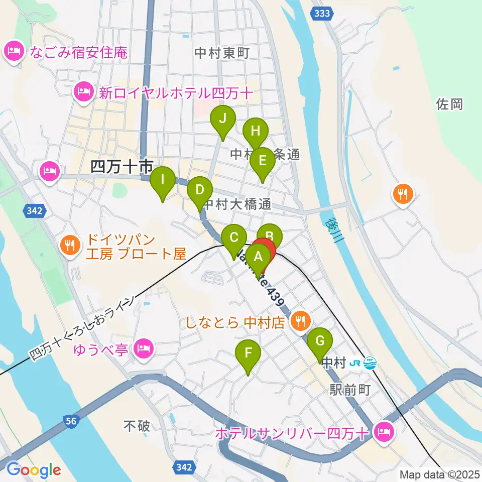 しまんとぴあ 四万十市総合文化センター周辺のカフェ一覧地図