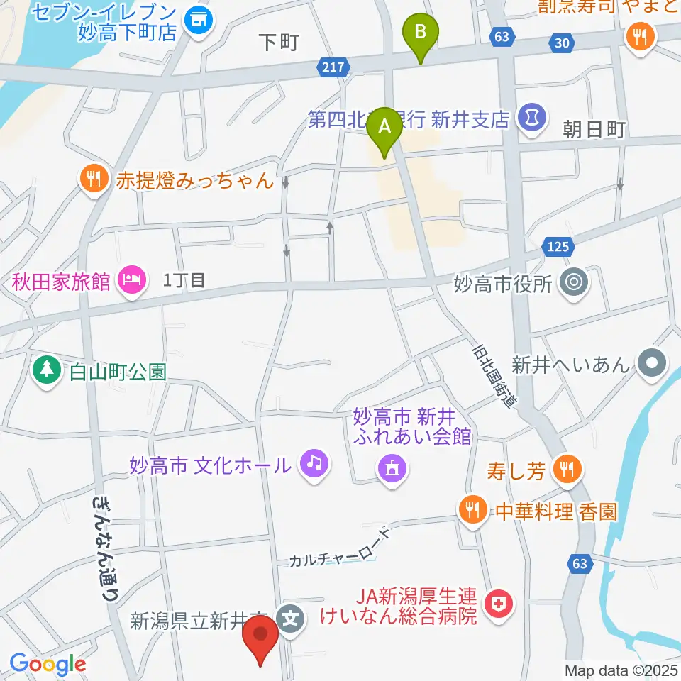 妙高市総合体育館はね馬アリーナ周辺のカフェ一覧地図