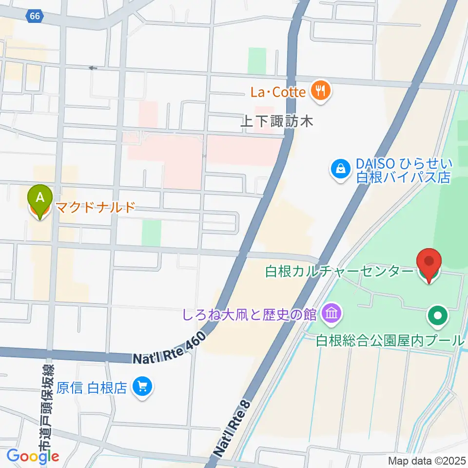 白根カルチャーセンター周辺のカフェ一覧地図
