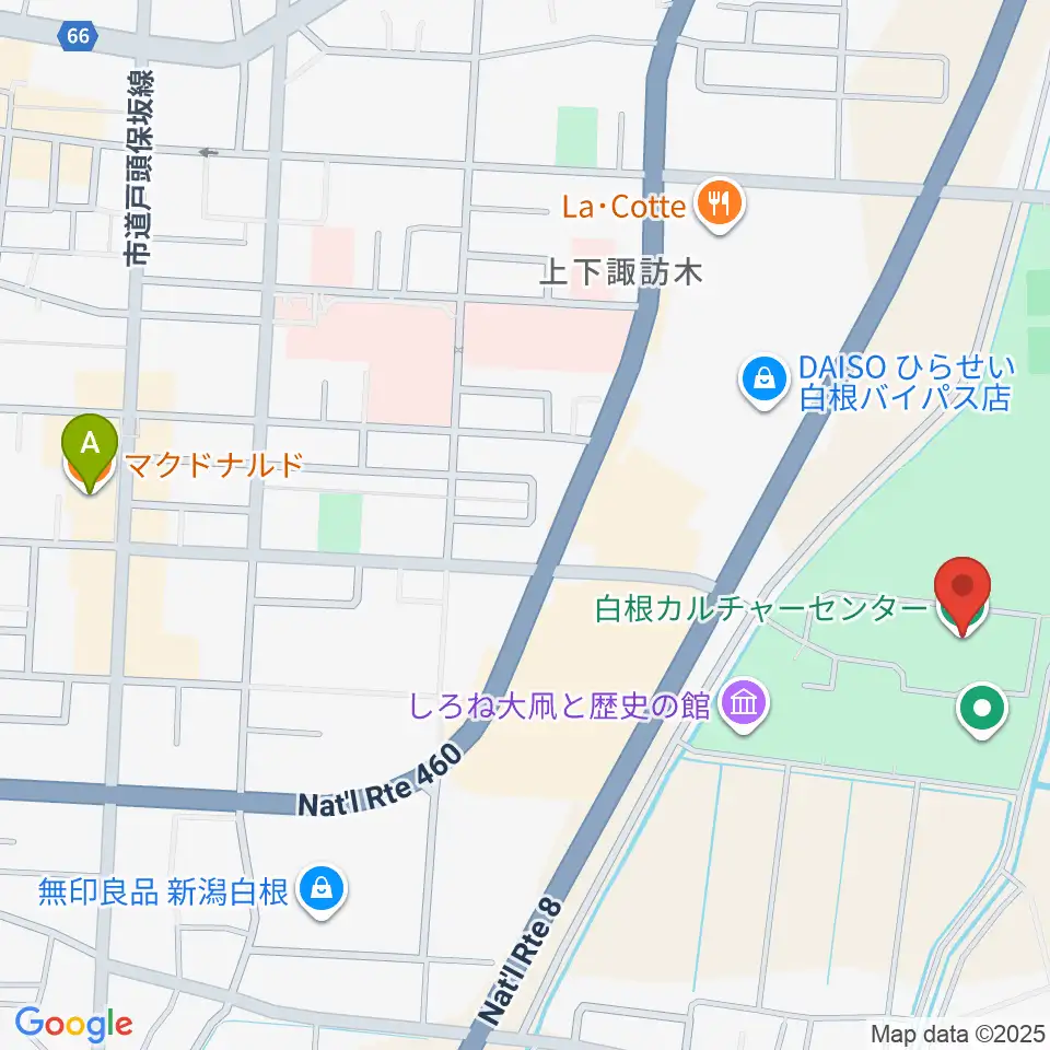 白根カルチャーセンター周辺のカフェ一覧地図