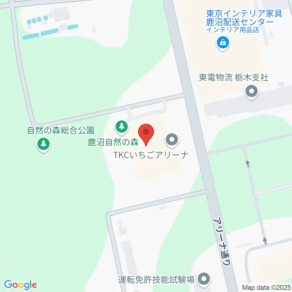 TKCいちごアリーナ周辺のカフェ一覧地図