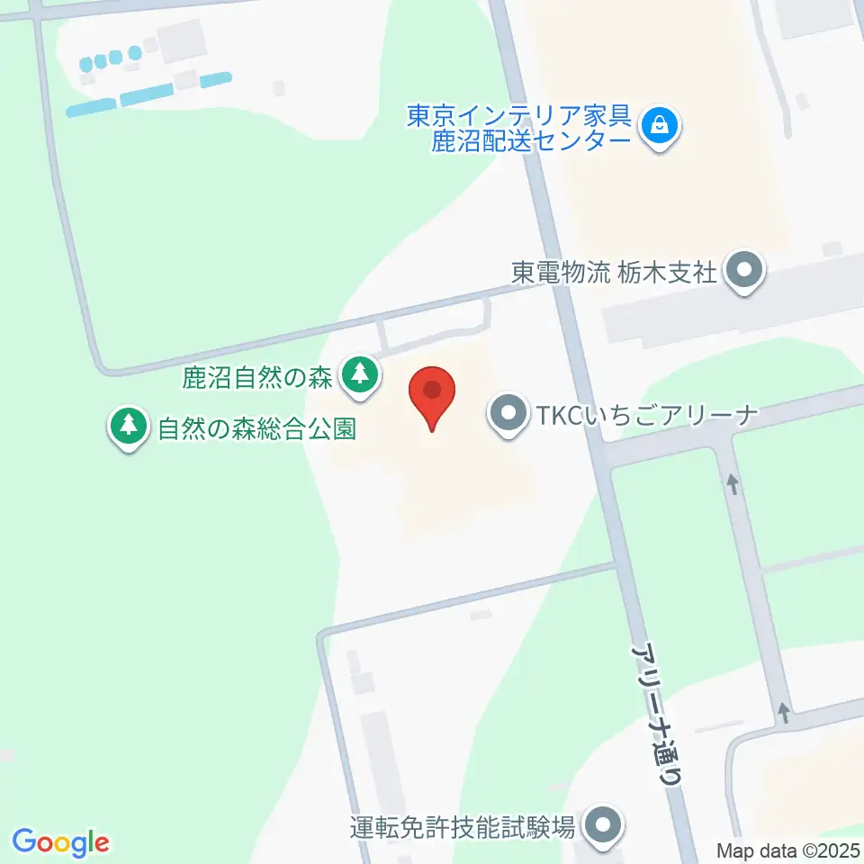 TKCいちごアリーナ周辺のカフェ一覧地図