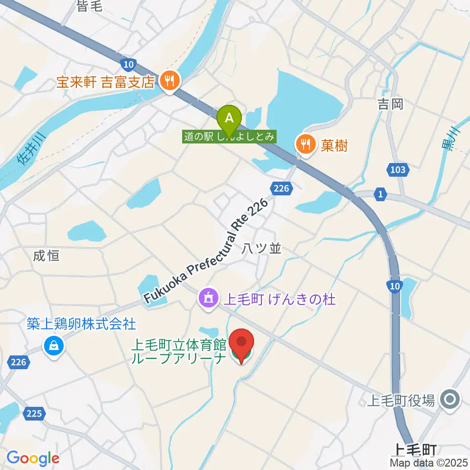 上毛町立体育館ループアリーナ周辺のカフェ一覧地図