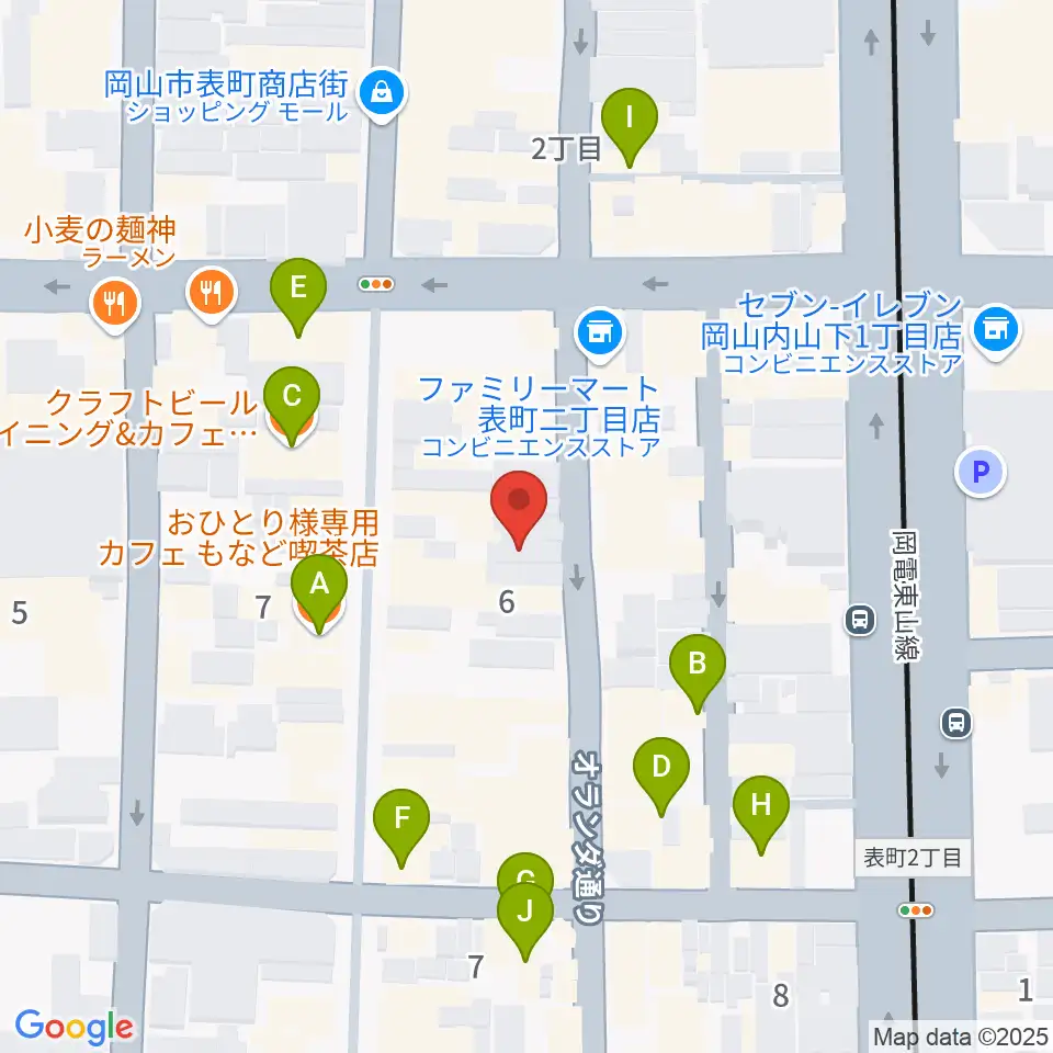 長谷川楽器ウインドパサージュ周辺のカフェ一覧地図