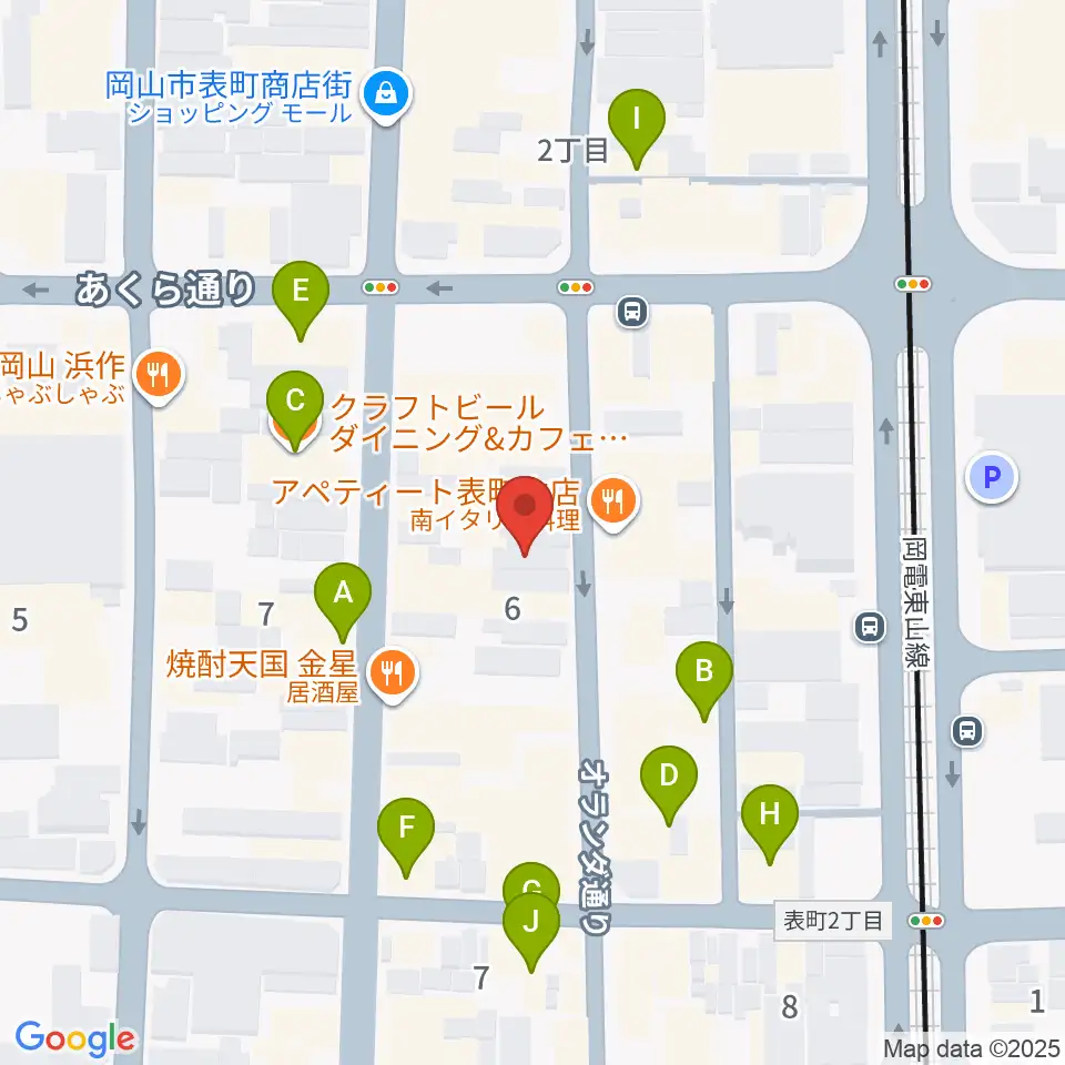 長谷川楽器ウインドパサージュ周辺のカフェ一覧地図