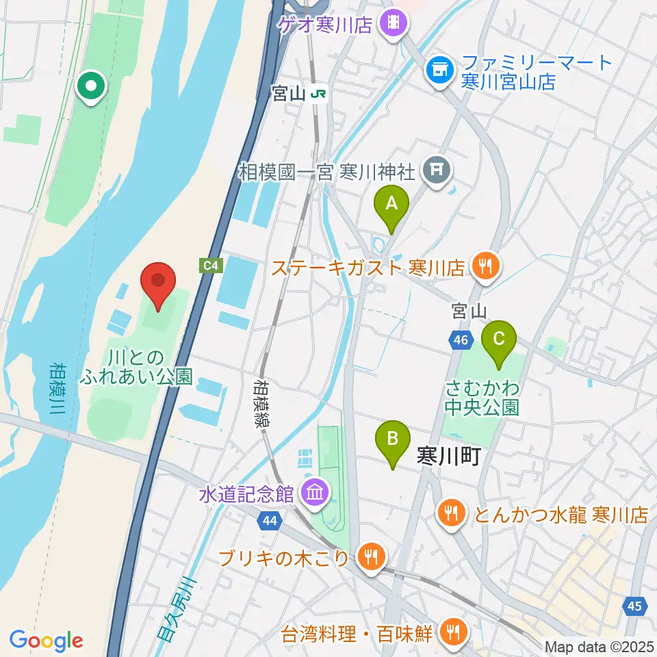 川とのふれあい公園サッカー場周辺のカフェ一覧地図