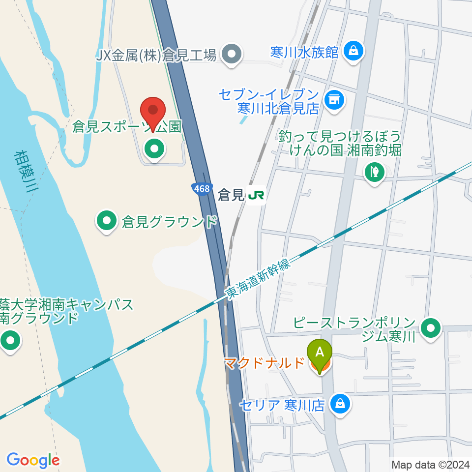 倉見スポーツ公園野球場周辺のカフェ一覧地図