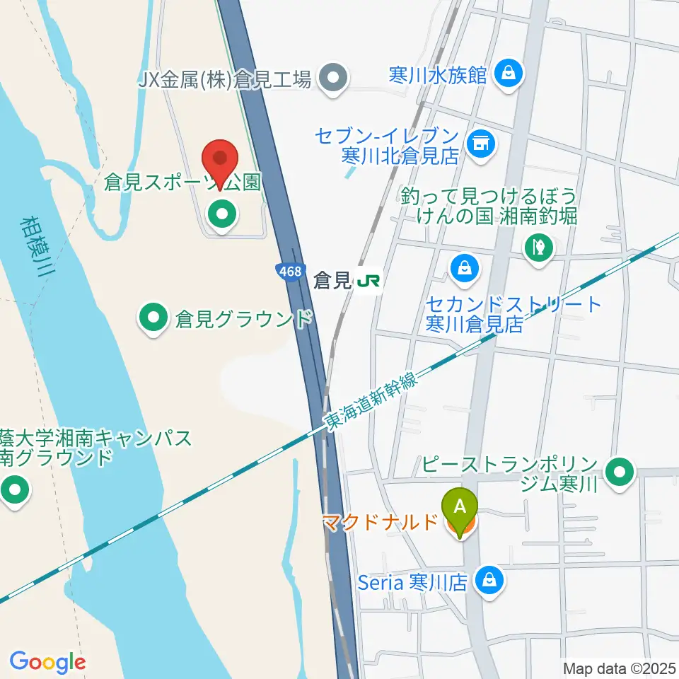 倉見スポーツ公園野球場周辺のカフェ一覧地図