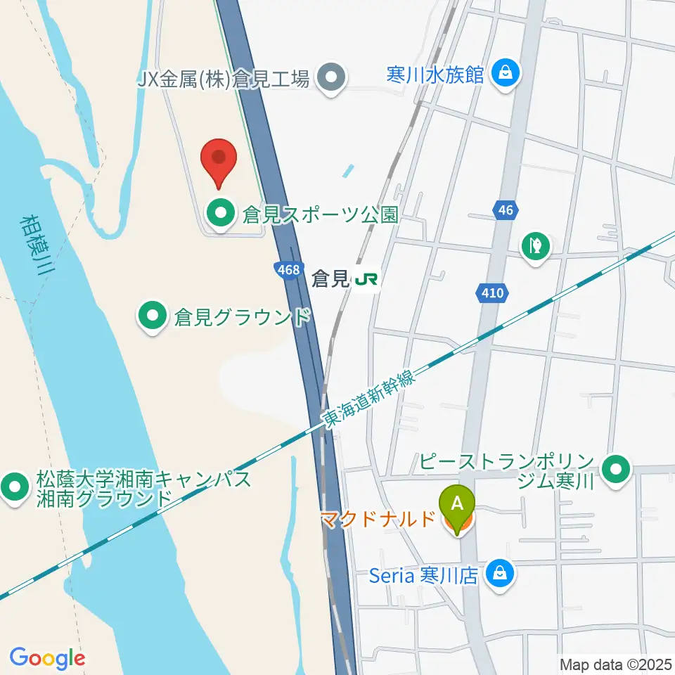 倉見スポーツ公園野球場周辺のカフェ一覧地図