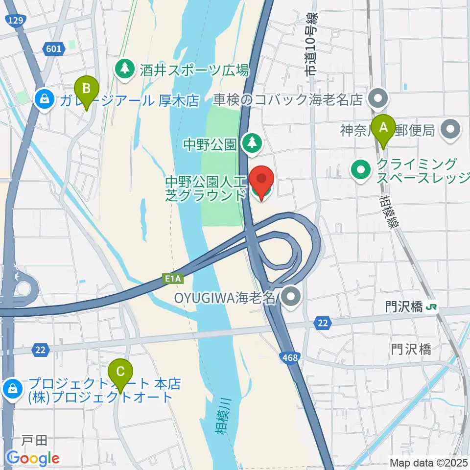 中野公園人工芝グラウンド周辺のカフェ一覧地図