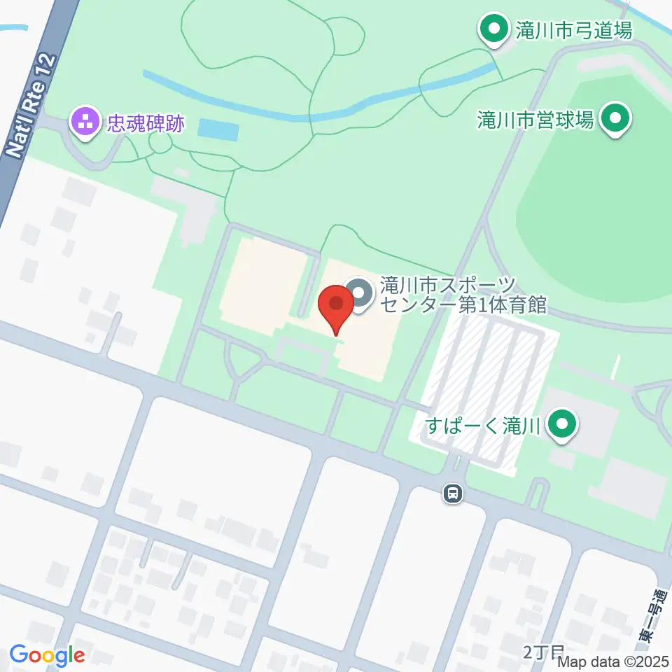 滝川市スポーツセンター 第1・第2体育館周辺のカフェ一覧地図