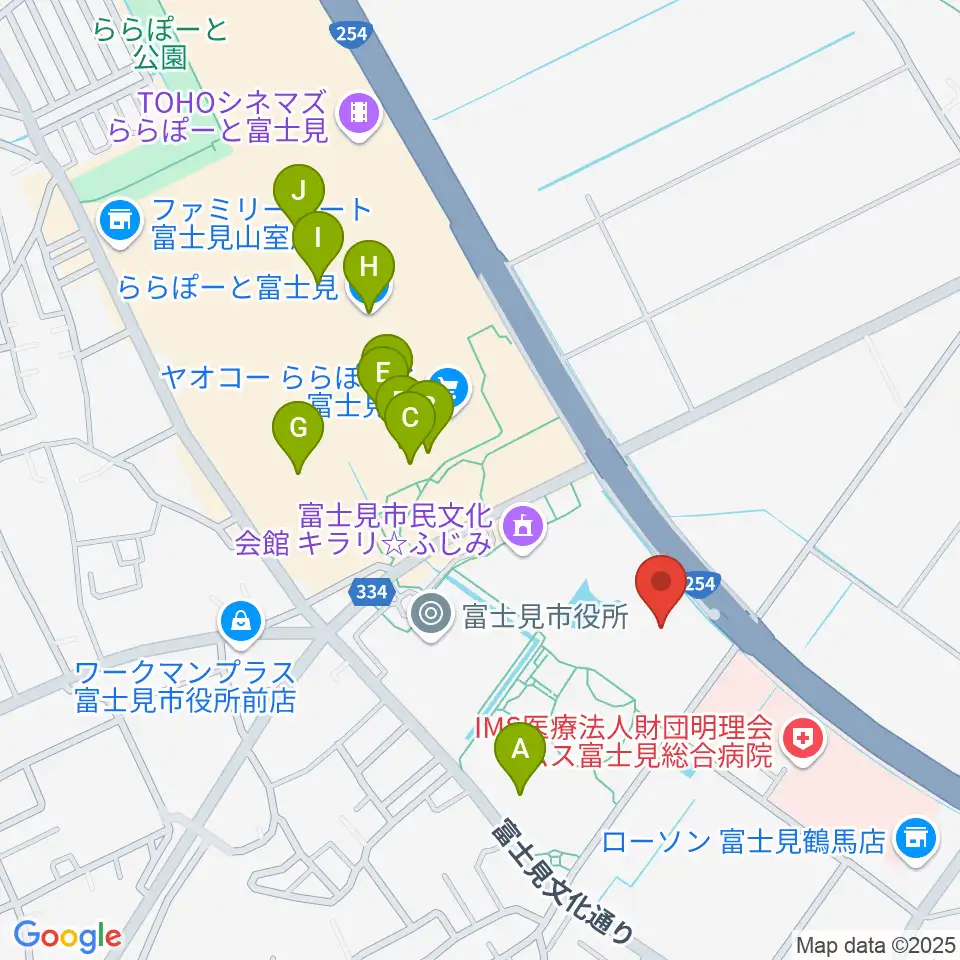 富士見市立市民総合体育館周辺のカフェ一覧地図