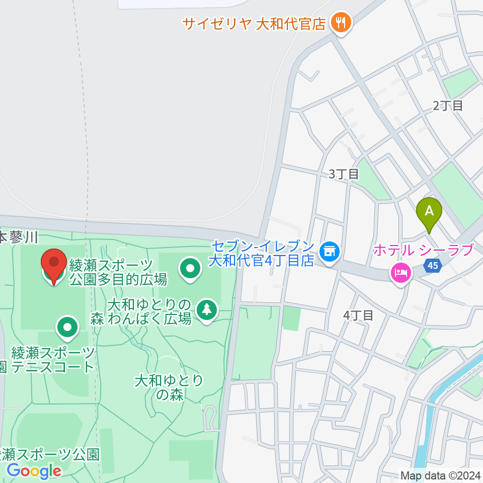 綾瀬スポーツ公園多目的広場周辺のカフェ一覧地図