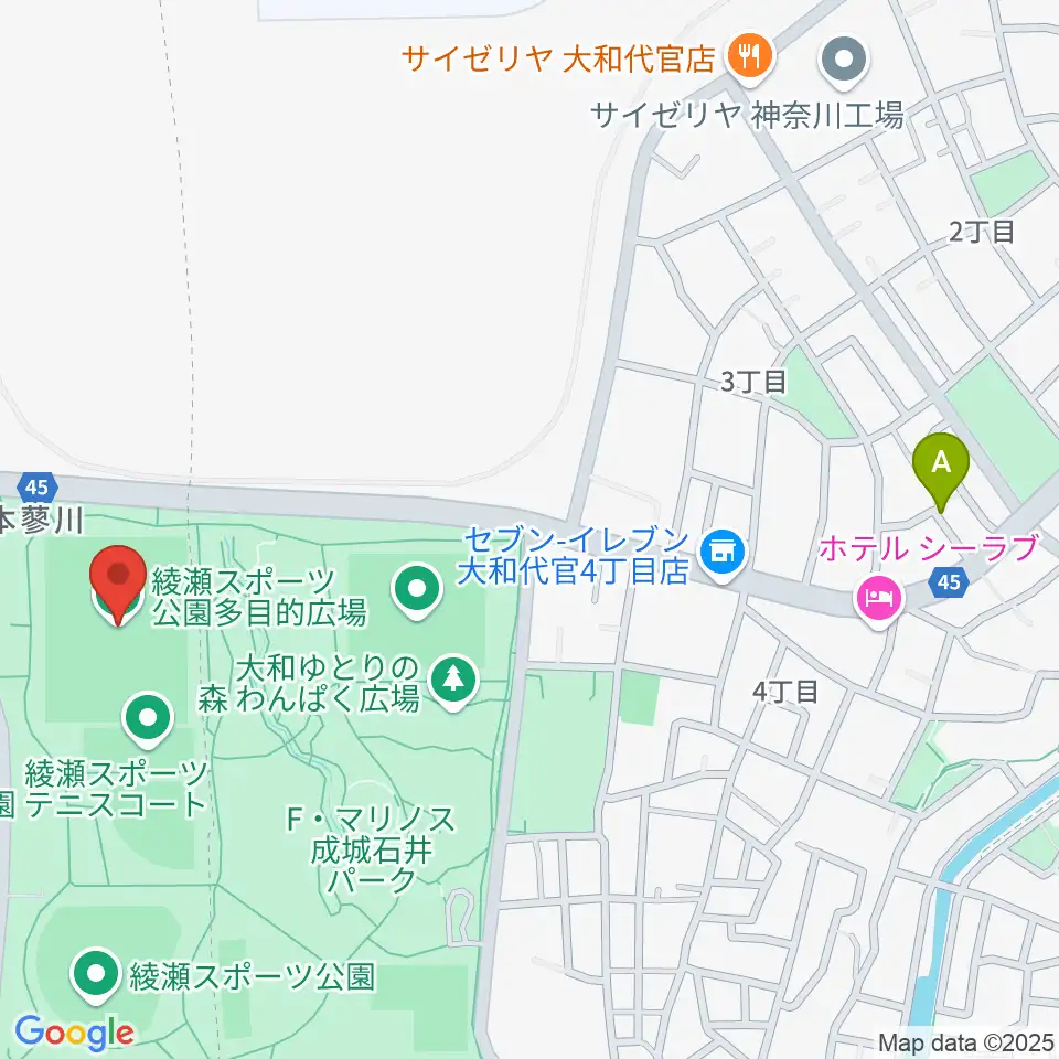 綾瀬スポーツ公園多目的広場周辺のカフェ一覧地図
