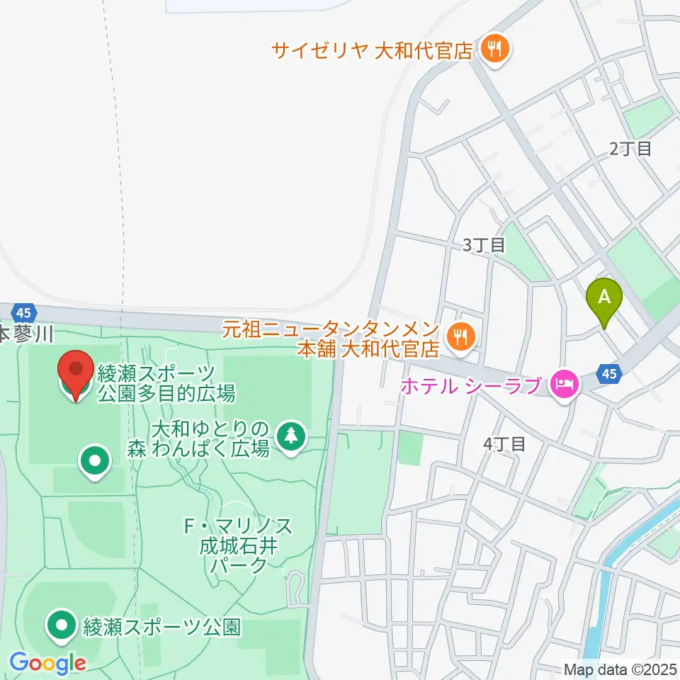 綾瀬スポーツ公園多目的広場周辺のカフェ一覧地図