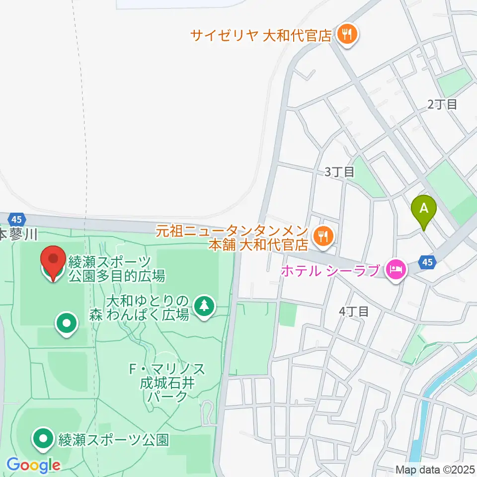 綾瀬スポーツ公園多目的広場周辺のカフェ一覧地図