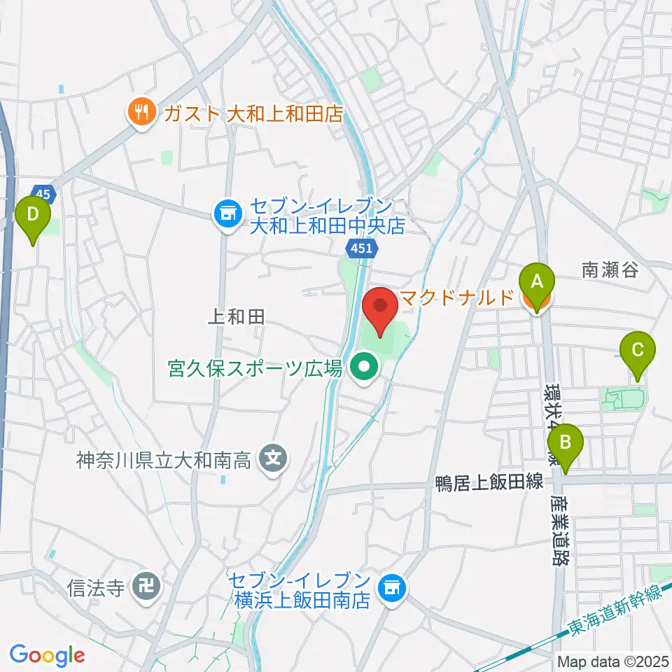 宮久保野球場周辺のカフェ一覧地図