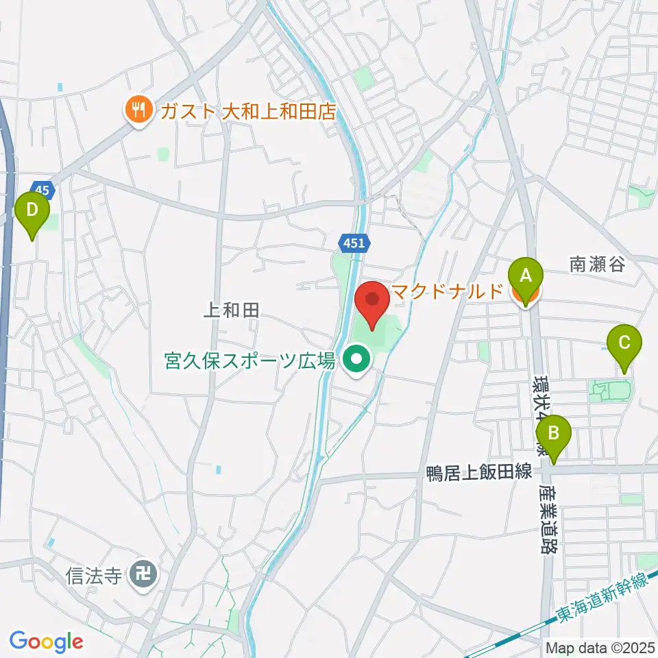 宮久保野球場周辺のカフェ一覧地図