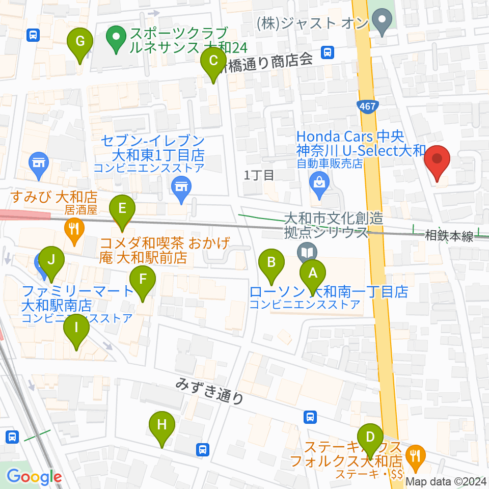 ウィーンホール周辺のカフェ一覧地図