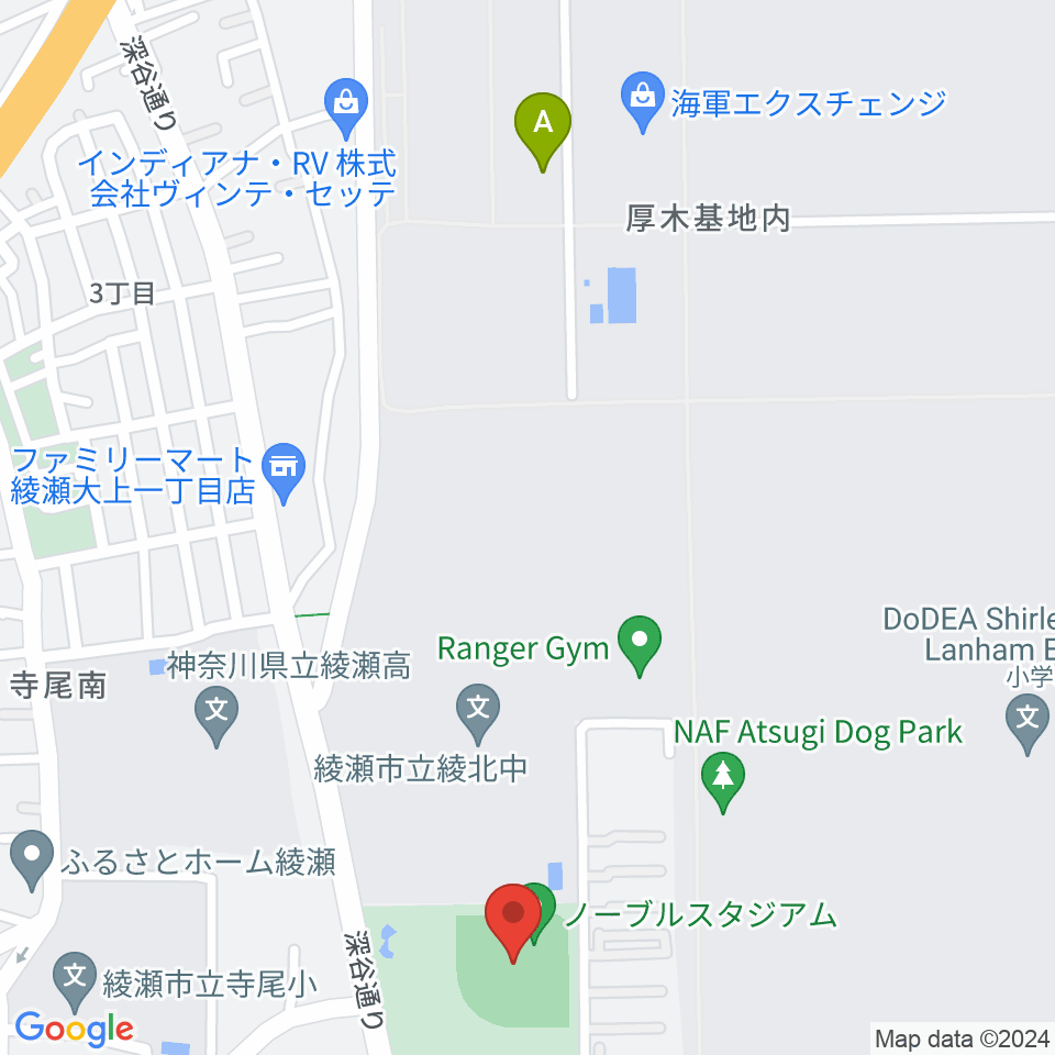 あやせノーブルスタジアム周辺のカフェ一覧地図