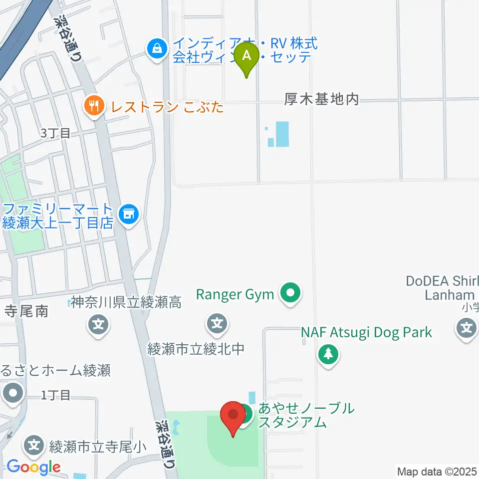 あやせノーブルスタジアム周辺のカフェ一覧地図
