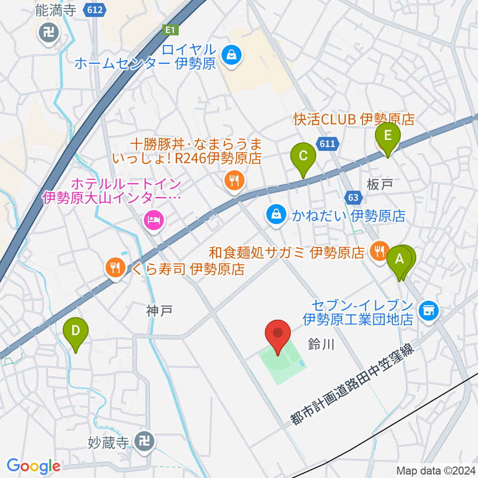 チャンピオンすずかわ野球場周辺のカフェ一覧地図