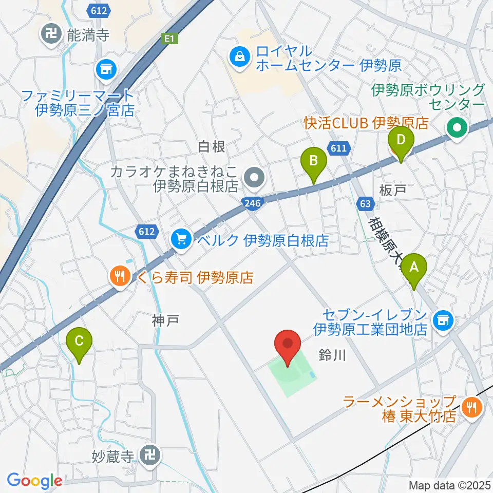 チャンピオンすずかわ野球場周辺のカフェ一覧地図
