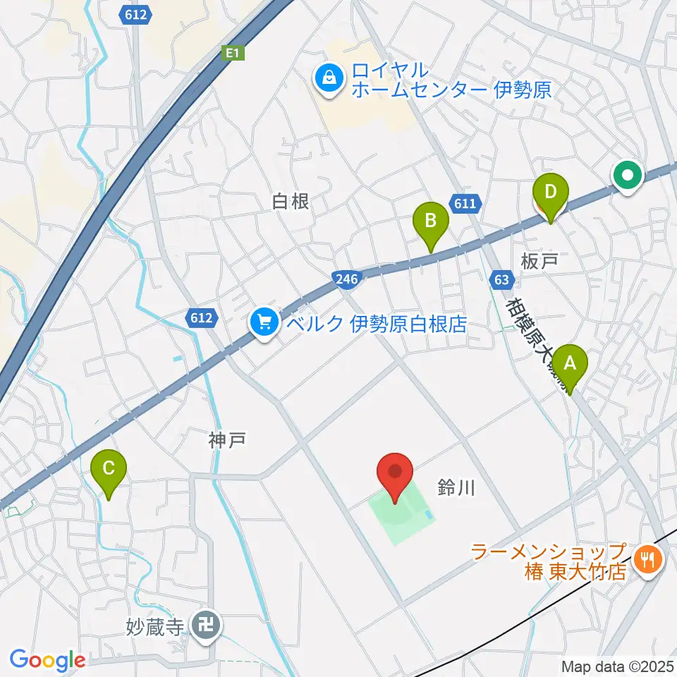 チャンピオンすずかわ野球場周辺のカフェ一覧地図