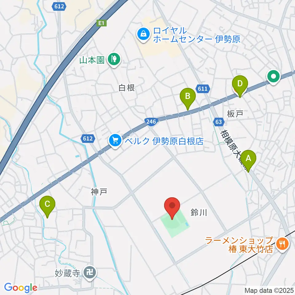 チャンピオンすずかわ野球場周辺のカフェ一覧地図