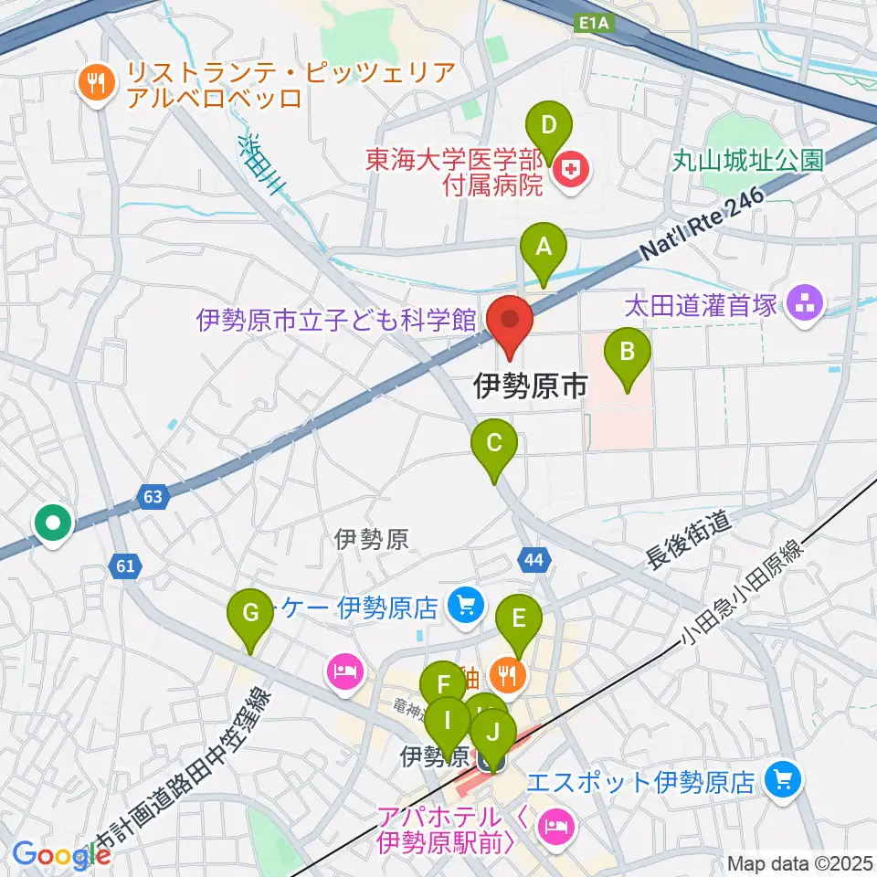伊勢原市立子ども科学館周辺のカフェ一覧地図