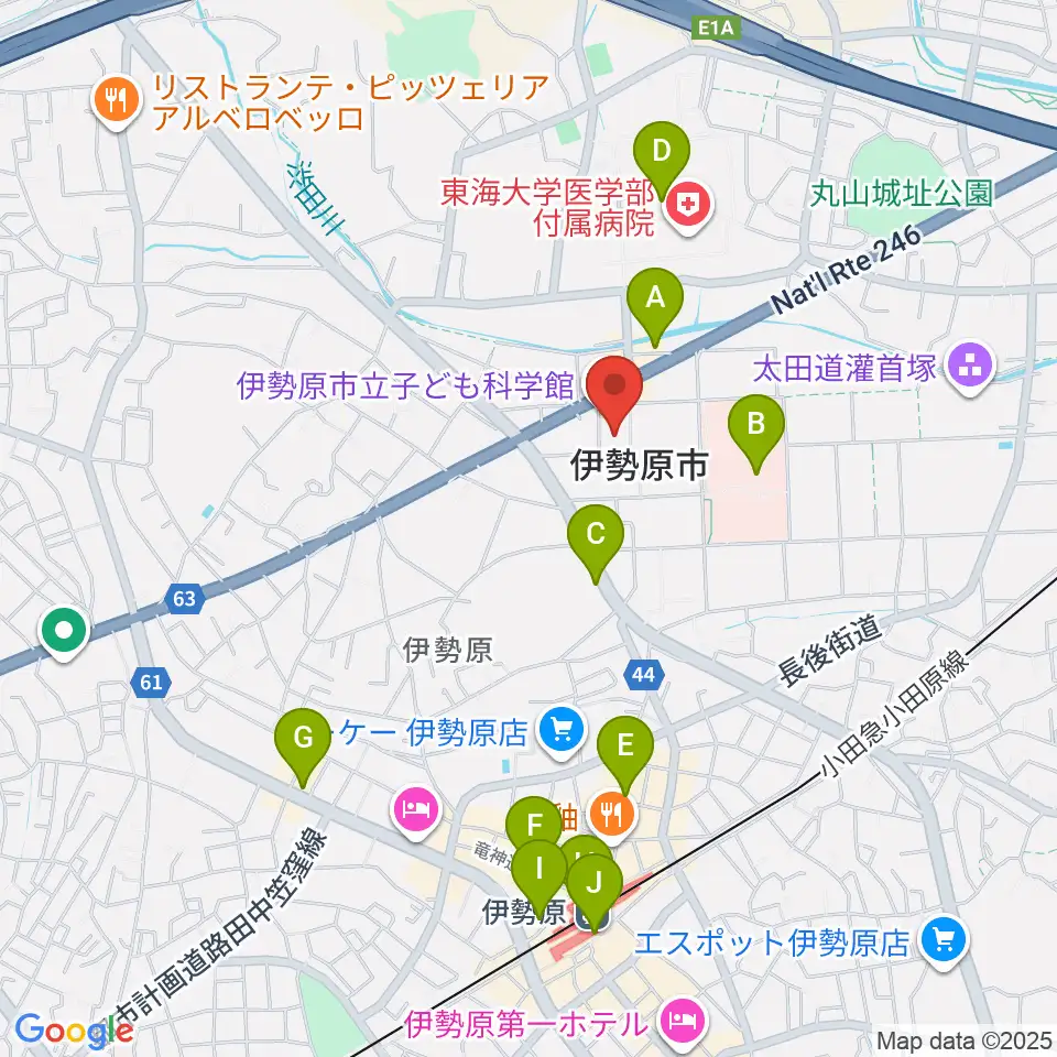 伊勢原市立子ども科学館周辺のカフェ一覧地図