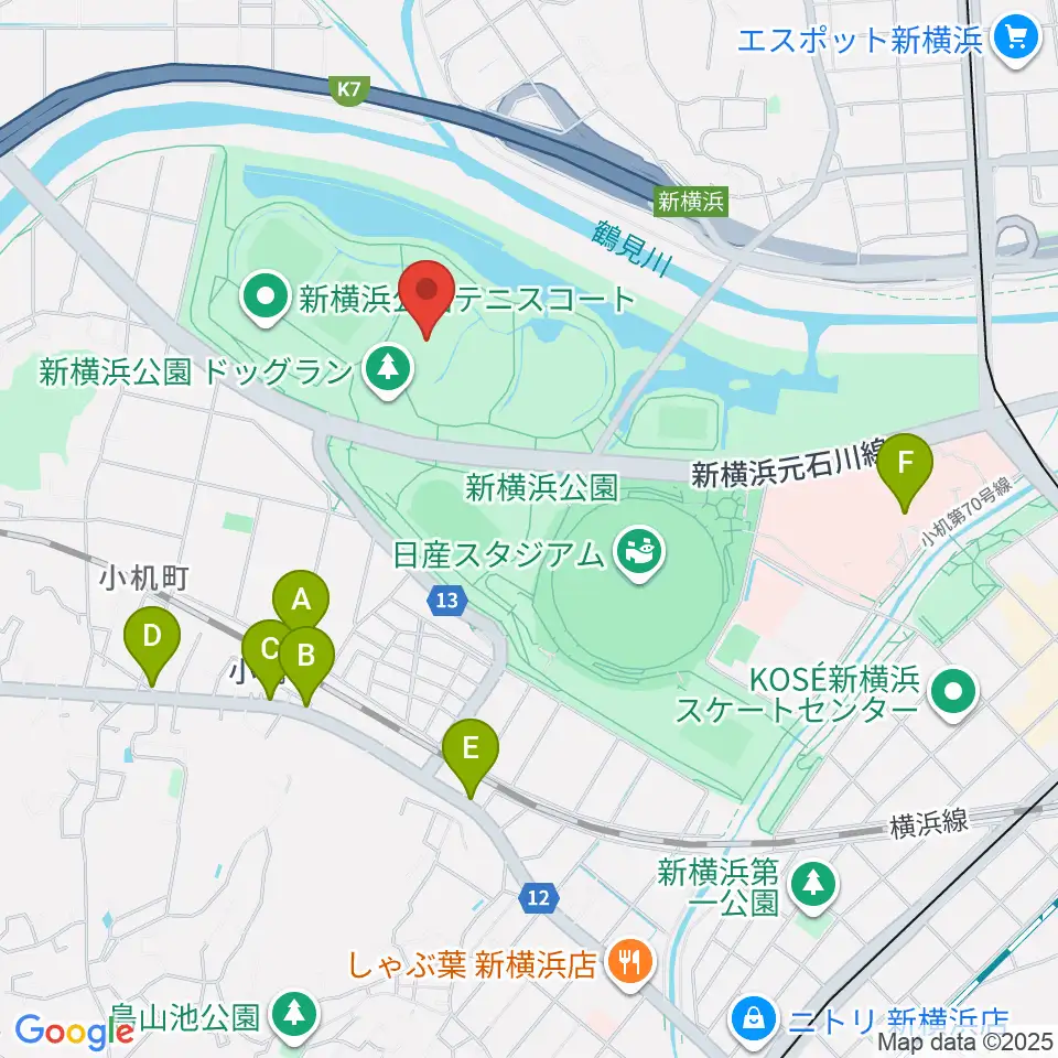 新横浜公園第2運動広場周辺のカフェ一覧地図