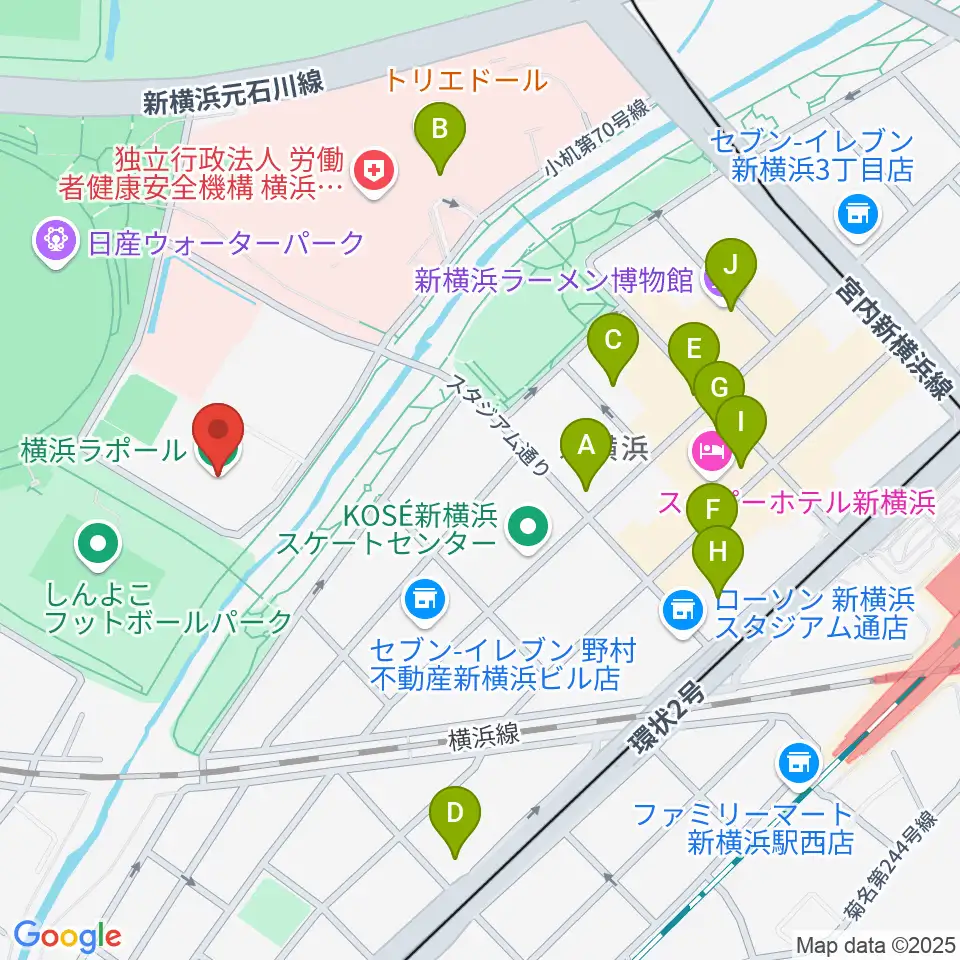 横浜ラポール周辺のカフェ一覧地図
